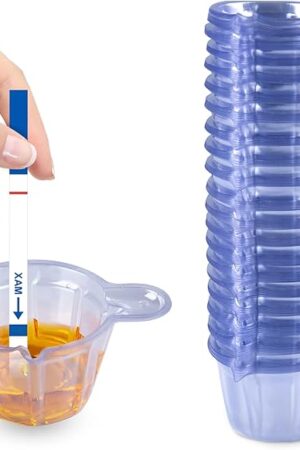 200 Pack Disposable Urine Cups, 40ml Plastic Urine Cups Urine Specimen Container Cups for Pregnancy Test, Ovulation Test, pH Test