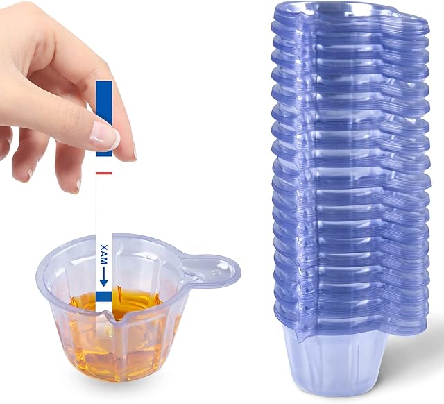 200 Pack Disposable Urine Cups, 40ml Plastic Urine Cups Urine Specimen Container Cups for Pregnancy Test, Ovulation Test, pH Test