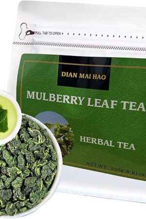 8.81oz/250gMulberry Leaves Tea Premium Natural Mulberry Leaf Tea Sun-Dried Mulberry Loose Leaves Sang Ye Healthy Herbal Tea Sugar Free Caffeine Free No Additives 桑?茶 桑葉茶