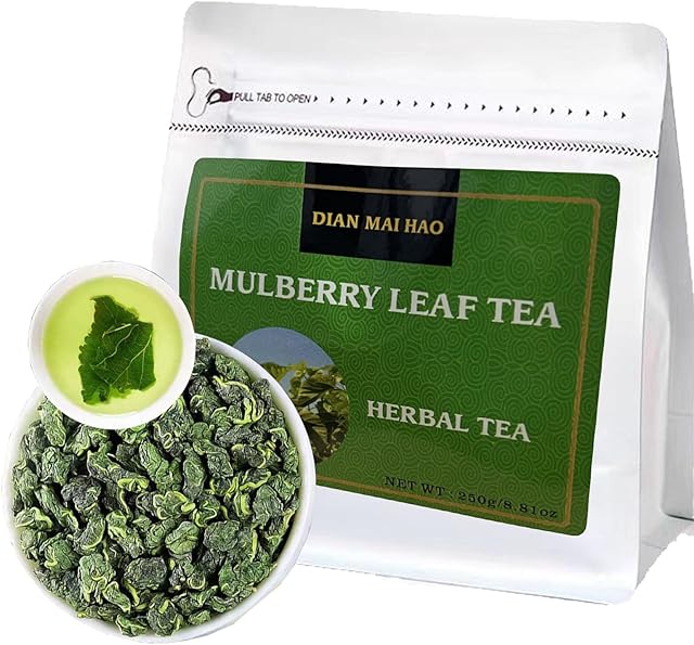 8.81oz/250gMulberry Leaves Tea Premium Natural Mulberry Leaf Tea Sun-Dried Mulberry Loose Leaves Sang Ye Healthy Herbal Tea Sugar Free Caffeine Free No Additives 桑?茶 桑葉茶