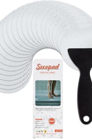 36PCS Non-Slip Bathtub Stickers, Safety Bathroom Tubs Showers Treads Adhesive Decals Scraper