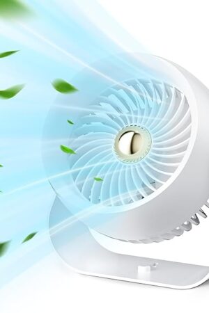 CIVPOWER Desk Fan: Table Fan Small Portable Rechargeable with 6000 mAh Battery - 4 Speed and Timing - Quiet Desktop 8 Inch Fan for Bedroom Room Dorm Office Air Circulation 270°Adjustable