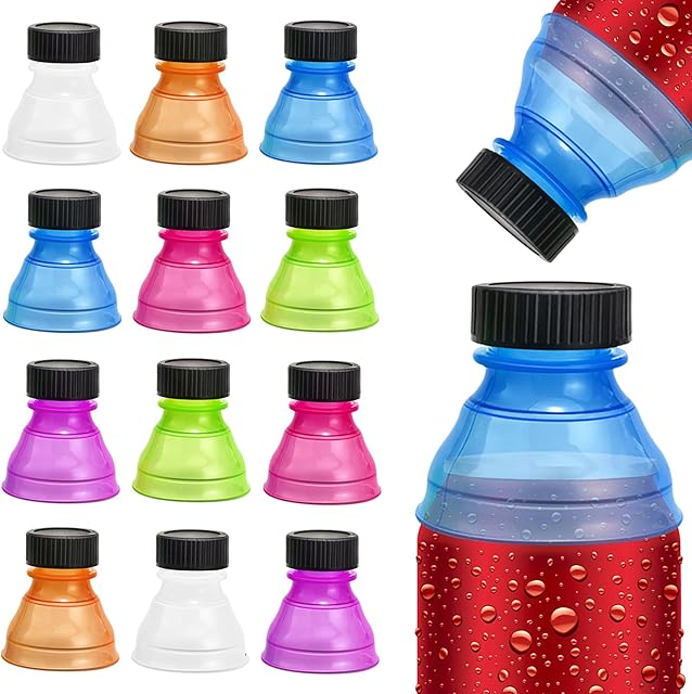 CoguZed 12 Packs Soda Can Lids and Covers - Spill-proof Soda Can Lid for Beer, Juice, Energy Drinks - BPA-free Reusable Can Lids Sodas Accessories for Picnic and Beach Parties