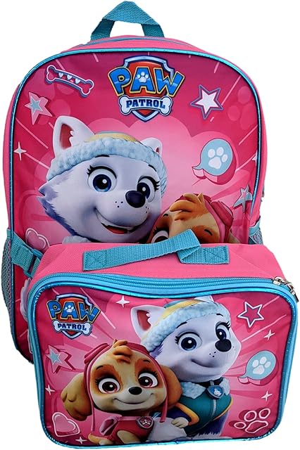 Group Ruz Nickelodeon Girl Paw Patrol 16" Backpack With Detachable Matching Lunch Box