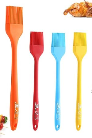 4PCS Silicone Basting Pastry Brush, Kaloo Kitchen Cooking Brush for Food Butter Oil BBQ Sauce Baking, Heat Resistant & Dishwasher Safe (Stylish Dog Pattern)