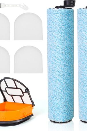 WD161 Replacement HEPA Filter and Brush Roller Set for Shark HydroVac MessMaster AW261, WD160, WD161, WD260, WD261, WD265 Corded 3-in-1 Vacuum, 2 Brush Roller, 4 Foam Filter, 1 Outer-Filter