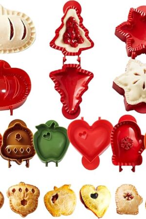 9PCS Mini Hand Pie Molds, Christmas Dough Presser Pocket Pie Molds Fits All Kinds of Festivals and Parties (Multicolor Green, mini)