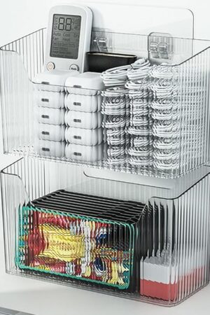 2 Pack Adhesive Cabinet Door Organizer, Storage Bins Lid Organizer Cabinet Wall Mount Pantry Door Caddy Containers for Kitchen Bathroom Countertops