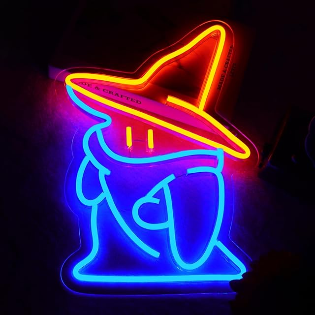Black Mage FF Neon Signs Fantasy Neon Lights Final Black Fantasy Mage Led Light Sign Party Masquerade Christmas Bedroom Bar Living Room Party Man Cave Game Room Party Gamer Decor 14 * 11 Inch