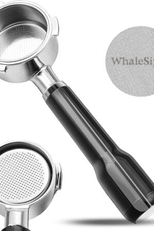 51mm Bottomless Portafilter & Puck Screen, 3-Ear Stainless Head, Compatible with CASABREWS CM5418, 3700Essential, 3700Gense Espresso Machines, Includes 304 Stainless Steel Filter Basket