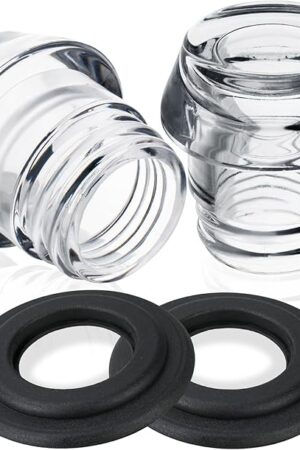 Coffee Percolator Plastic Knob Top and Washer Rings Compatible with Farberware Yosemite Coffee Percolators, Fit for Farberware Coffee Maker Replacement Parts,Transparent Coffee Percolator Top 2 Sets ﻿