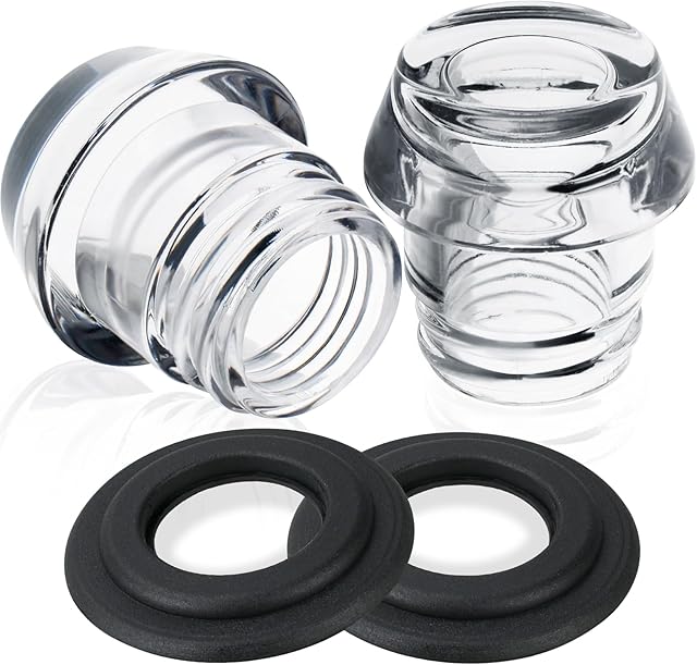 Coffee Percolator Plastic Knob Top and Washer Rings Compatible with Farberware Yosemite Coffee Percolators, Fit for Farberware Coffee Maker Replacement Parts,Transparent Coffee Percolator Top 2 Sets 