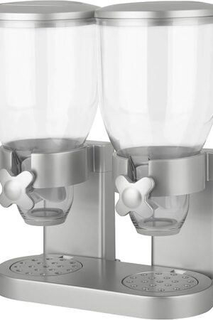 Zevro /GAT202 Indispensable Dry Food Dispenser, Dual Control, Silver