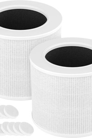 2-Pack Core Mini Filter Compatible with LEVOIT Core Mini Air Purifie-r, 3-in-1 H13 HEPA High-Efficiency Activated Carbon Pre-filter for LEVOIT Core Mini Replacement Filter, Core Mini