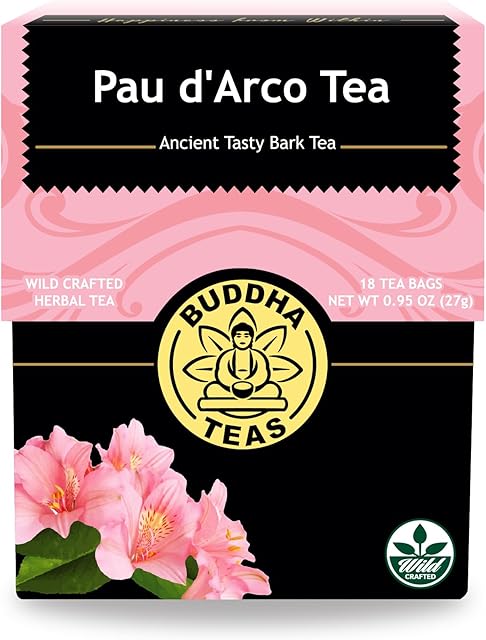 Buddha Teas Pau d'Arco Tea - OU Kosher, 18 Bleach-Free Tea Bags