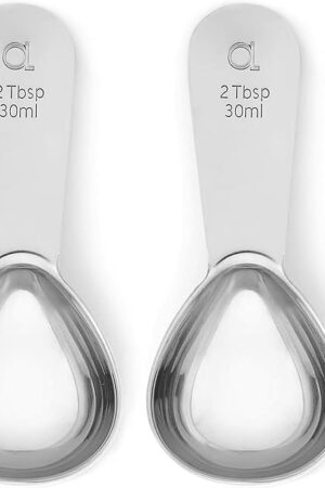 Apace Living Coffee Scoop (Set of 2) - 2 Tablespoon (2 Tbsp / 1/8 Cup / 1 oz) - The Best Stainless Steel Measuring Spoons for Coffee, Tea, and More