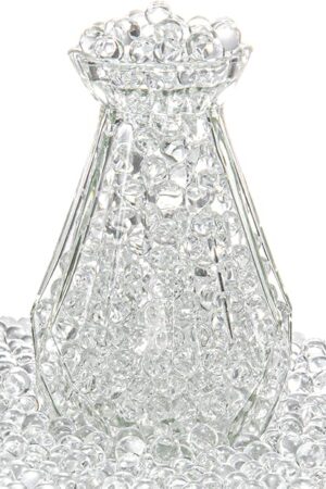 ZTML MS 15,000 Pieces Clear Water Gel Jelly Beads, Water Beads, Vase Filler for centerpieces, Non Toxic Water Beads for Soilless Planting, Floral Arrangement, Vase Filler (Clear)