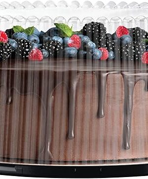 10-11" Plastic Disposable Cake Containers Carriers with Dome Lids and Cake Boards | 3 Round Cake Carriers for Transport | Clear Bundt Cake Boxes/Cover | 2-3 Layer Cake Holder Display Containers