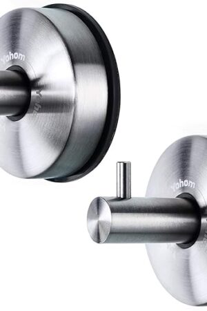 YOHOM Stainless Steel Vacuum Suction Cup Towel Rack Holders Loofah Hooks