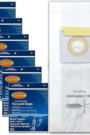 EnviroCare Replacement Micro Filtration Vacuum Cleaner Dust Bags Designed to Fit Bissell Style 1 and 7 Uprights 18 Pack