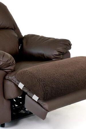 Wesiti Recliner Foot Pillow Cushion High Resilience Sherpa Memory Foam Bolster Sleeping Rest Multipurpose Half Roll Leg Pillow Suitable for Bed Chair Sofa Headrest Back Lumbar Leg Support(Chocolate)