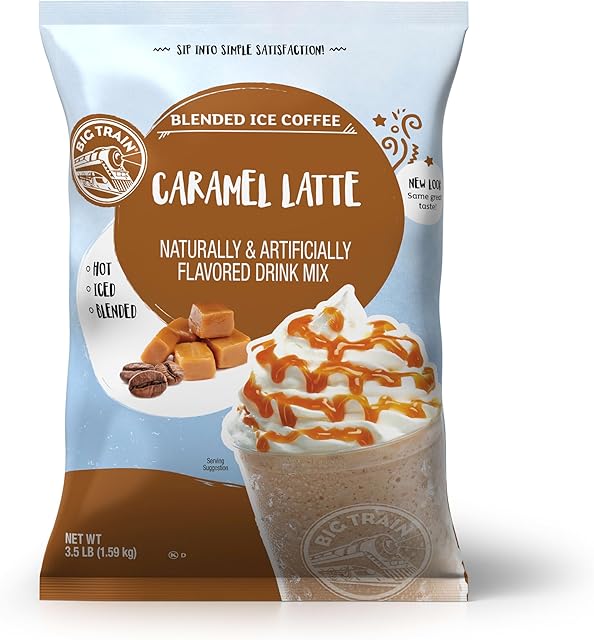 Big Train Caramel Latte Blended Ice Coffee Beverage Mix, 3.5 lb (Pack of 1)