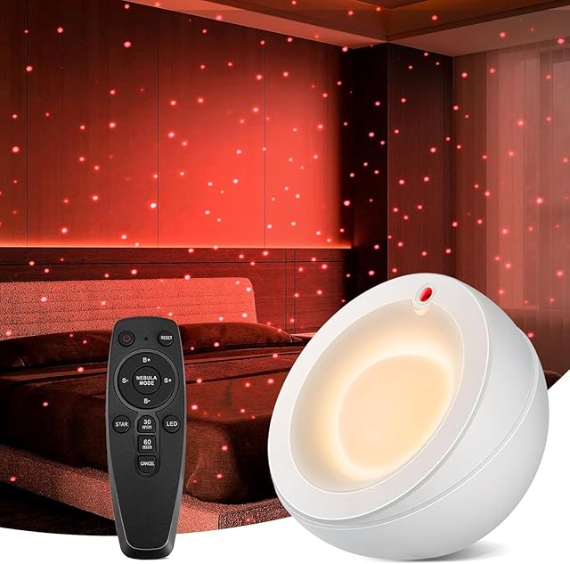 Bedside Table Lamp for Bedroom - Star Night Light with 7 Color Lighting, Small Lamp for Nightstand for Kids, Adults, Living Room, Desk, Dorm, Home