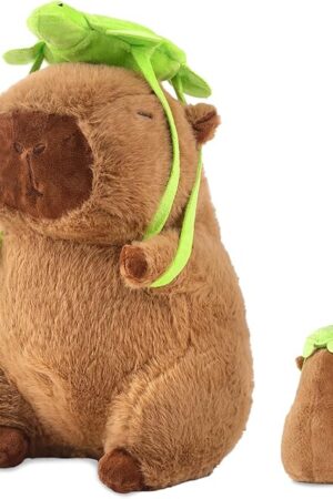 Capybara Plush With Turtle Backpack - Cute Stuffed Animal Kawaii Plush Pillow - Birthday Gift for Kids Boys Girls 12 Inch