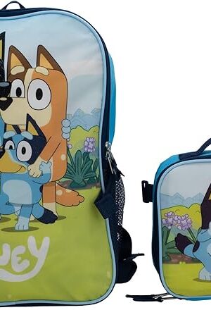 BLUEY 16" Blue Backpack Set Travel Bag for Girls & Boys