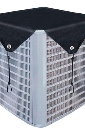 Air Conditioner Cover for Outside Units, Heavy Duty Central AC winter Cover Defender Outdoor Top Waterproof Snow-Resist (Black, 40 x 40 inch)