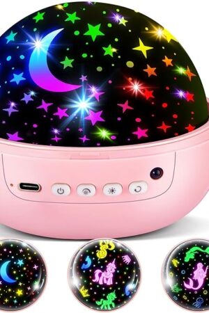 COOLNIGHT Kids Night Light Projector with 3 Films, Star Projector for Kids