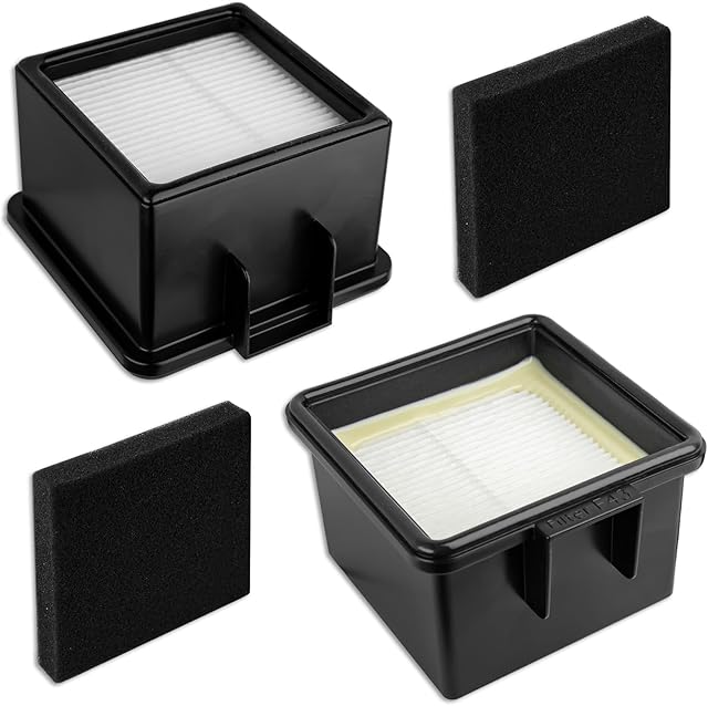 2Pcs F43 HEPA Filter and Foam Filters for Dirt Devil Easy Lite Cyclonic Quick Vac UD20005 and Extreme Cyclonic Quick Vac UD20010 Upright Vacuum, 2PY1105000 1PY1106000 HEPA Filter and Foam Filter