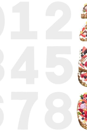 12 Inch Large Size Number Cake Mold Baking Forms Moulds, 9 Pieces 0-8 Cake Number Stencils Flat Plastic Templates Cake Cutting Number Mold Numerical Stencils for DIY Numbers Cakes Cookies Pastry