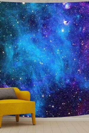 Apdidl Galaxy Tapestry for Bedroom Aesthetic Space Blue Night Starry Sky Stars Universe Tapestry Mysterious Nebula Wall Hanging Backdrop Room Decor for Bedroom Living Room (51'' x 60'')
