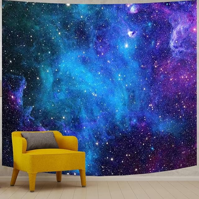 Apdidl Galaxy Tapestry for Bedroom Aesthetic Space Blue Night Starry Sky Stars Universe Tapestry Mysterious Nebula Wall Hanging Backdrop Room Decor for Bedroom Living Room (51'' x 60'')