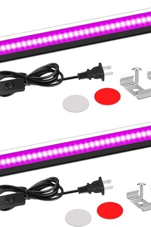 Black Light Bar, 15W 1FT Magnetic LED Black Lights with 5FT Cord, Portable Blacklights for Glow Party, Fluorescent Poster, Body Paint, Halloween Decorations, Room, Stage Lighting, 2 Pack