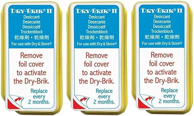 Dry-Brik® II Desiccant Blocks - 3 Blocks (1 Pack of 3 Blocks)| Replacement Moisture Absorbing Block for the Global II and Zephyr by Dry & Store | Hearing Device Dehumidifiers