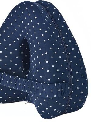 Alignment Pillows for Side Sleepers, 2025 New Hip Alignment Pillow, Relieve Hip Pain & Sciatica, Heart-Shaped Memory Foam Pillows for Leg and Knee Hip Supports with Adjustable Strap (Grid Blue)