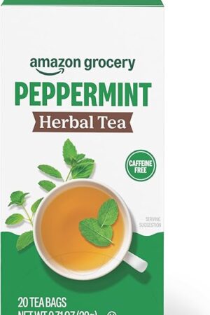 Amazon Grocery, Peppermint Herbal Tea Bags, 20 Ct (Previously Happy Belly, Packaging May Vary)