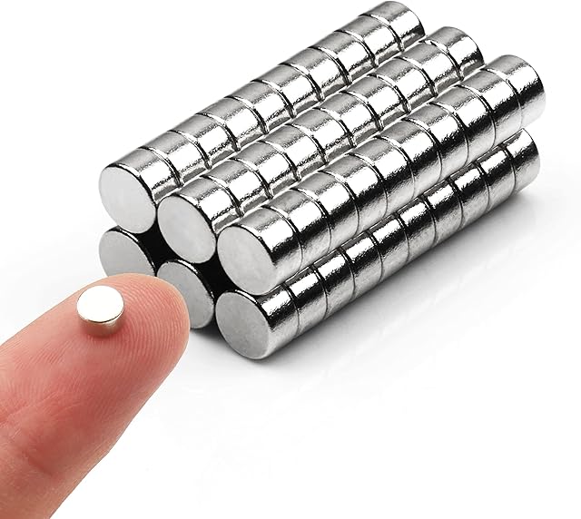 60pcs Small Magnets,Round for Refrigerator , Cylinder, Fridge , Office , Whiteboard , Durable Little Miniature Tiny Mini for Crafts