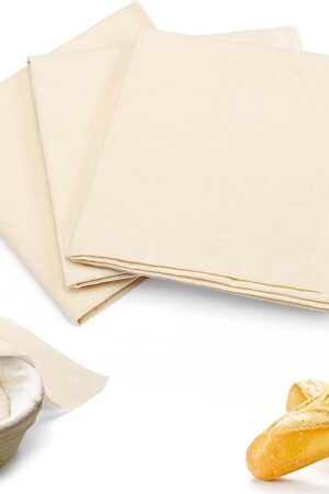 3pcs 100% cotton Tea Towels for Baking Sourdough - 28" Unbleached Bread Basket Flour Sack Towels, Proofing Cover Cloth for Dough Raising Baguettes Loaves Ciabatta, Bread Making Accessories Bakers Gift