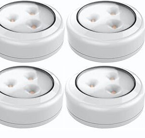 Brilliant Evolution Stick On Push Lights - 6 Pack Remote Controlled LED Lights Under Cabinets - DIY Stick On Lights for Closet, Counter, Kitchen - Battery Operated Puck Lighting with Remote