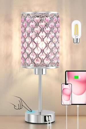 Crystal Table Lamp Pink Bedside Lamps