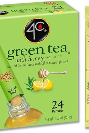 4C Totally Light Tea 2 Go Green Tea Mix, Sugar Free, Pack of 3 | 20-Count Boxes