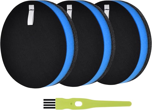 3 Sets Replacement Filter Compatible with Bissell Cleanview Pet Vacuum 2252 2254 2256 2258 2486 PowerGroom 22528 PowerForce 3334 Powerlifter, PowerClean & PowerEase, Compare to Parts # 12141 & 1601972