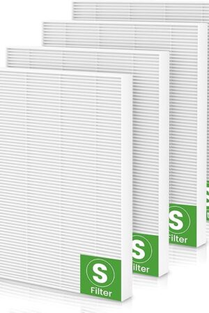 4 Pack C545 True Replacement Filter S Compatible with Winix C545 Air Purifier,For Winix C545, B151, P150, 9300,Ture HPEA Filter S Only, Part number 1712-0096-00 and 2522-0058-00