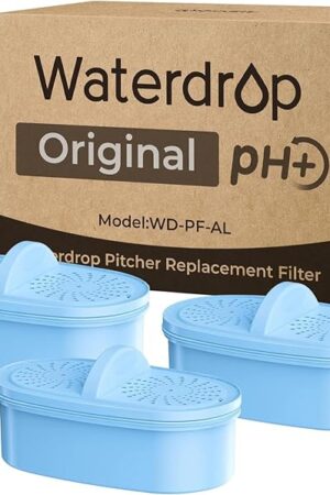 [Original] Waterdrop Alkaline Water Filter Replacement for All Waterdrop Pitcher and Dispenser Filtration System, Increase PH, Improved Coffee Taste, Last Up to 2 Months or 100 Gallons (Pack of 3)
