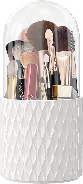 360 Rotating Makeup Brush Holder Cosmetics Make up Brush Organizer Dustproof Waterproof