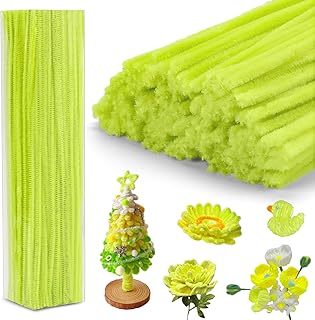 The 200PCS Pipe Cleaners, Yellow Pipe Cleaners Chenille Stem, Fuzzy Sticks Pipe Cleaners Craft Supplies for DIY Arts Crafts Project