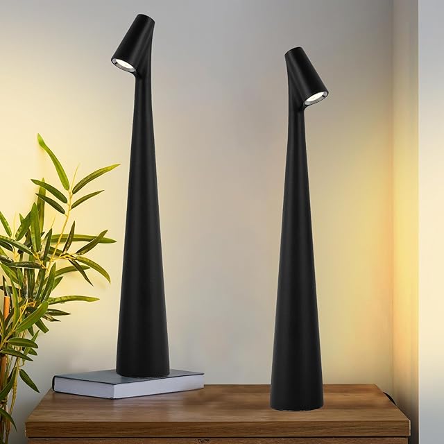 Black Set of 2 Table Lamps Desk Lights